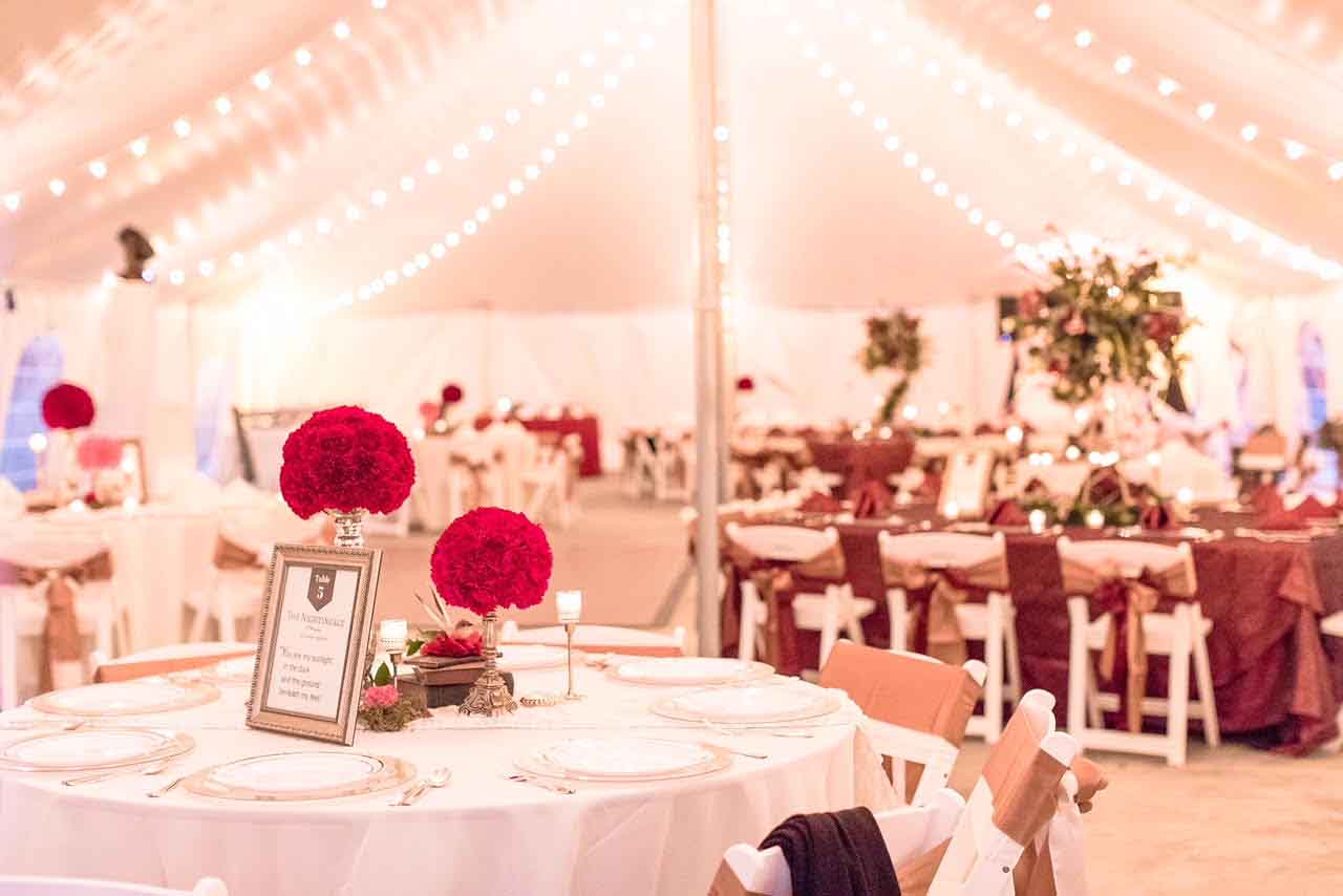 frame tent banquet seating